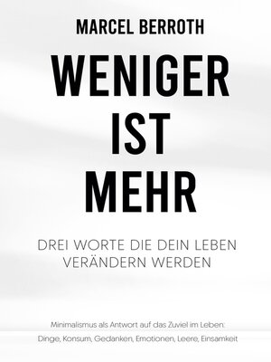 cover image of Weniger ist mehr